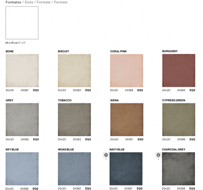 Monocolores Noveau 20x20cm