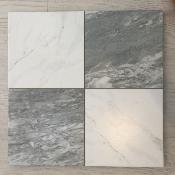 DAMERO CHESS EFECTO MÁRMOL GRIS 44x44cm
