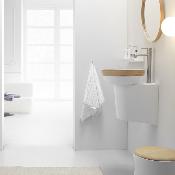 LAVABO SOLID SURFACE CON MADERA