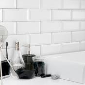 Azulejo tipo Metro Brillo White