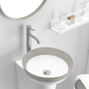 LAVABO SOLID SURFACE CON MADERA