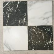 DAMERO CHESS EFECTO MÁRMOL Marquina 44x44cm