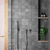 Azulejo Mate Caliza Dark 10x10cm / 6x24,6cm