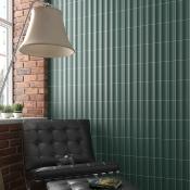 Azulejo Onda In Green Brillo / Mate 6,5x20cm