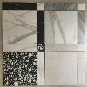 GRACE EFECTO MÁRMOL BLANCO Y NEGRO 44x44cm